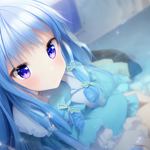00369-711438942-DATE_ A_LIVE, 7yo little girl, exquisite anime  palace_bedroom, Full_body, blue_hair