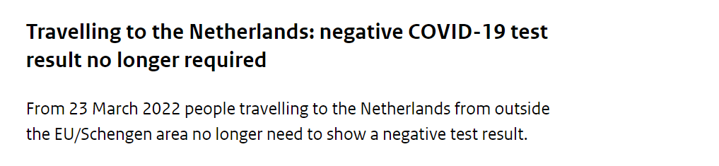 Resultado negativo de la prueba COVID-19 ya no es necesario - Requisitos covid Ámsterdam ✈️ Foro Holanda, Bélgica y Luxemburgo