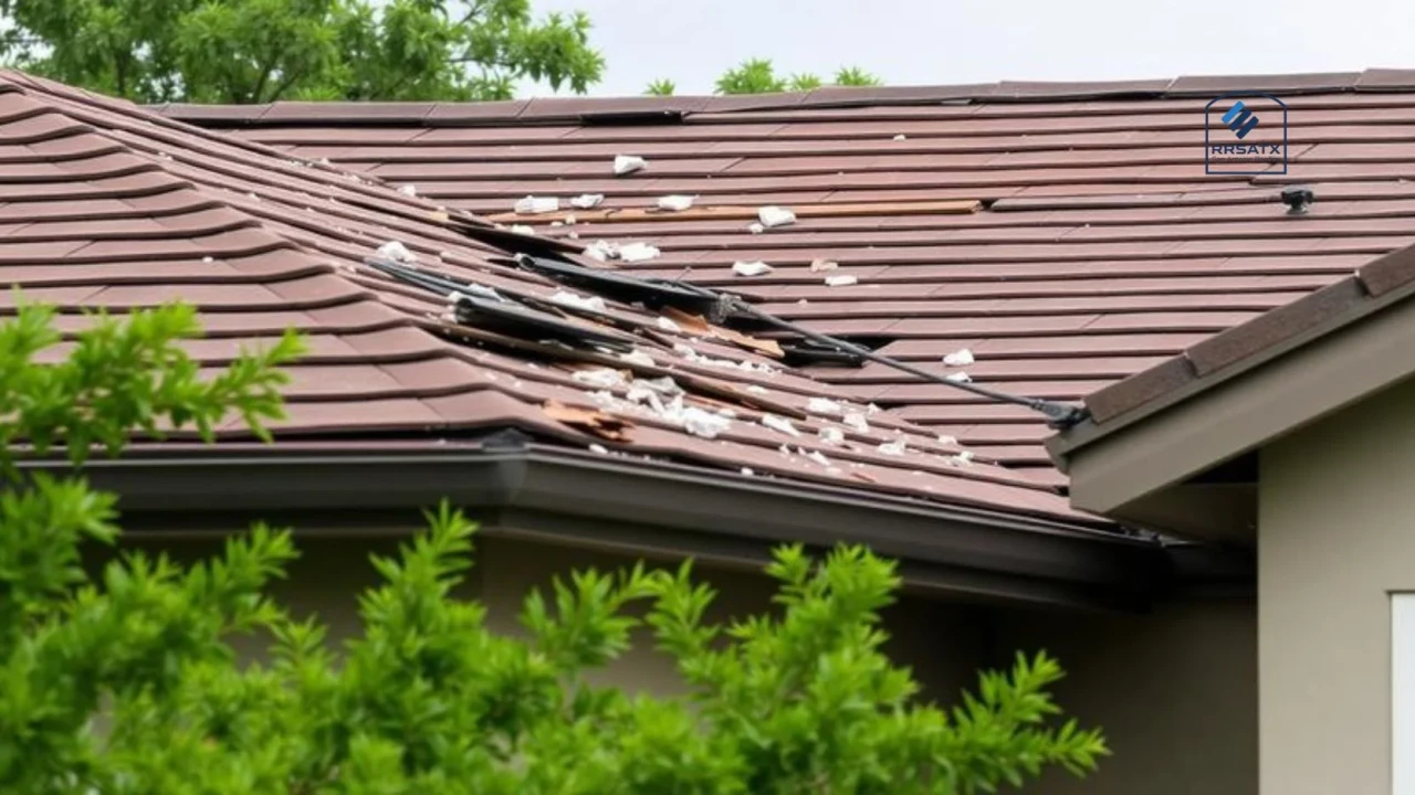 Hail and storm damage on a residential roof in San Antonio Bexar County