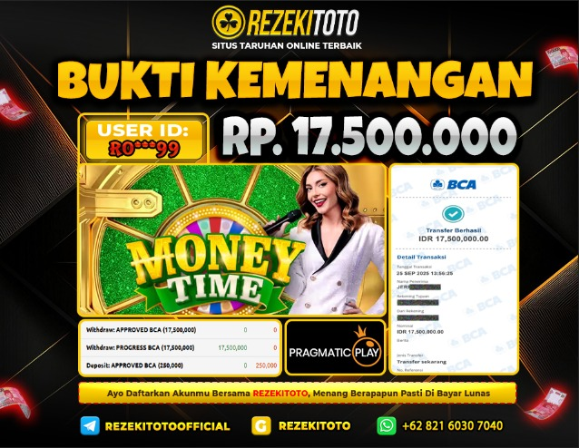 BUKTI KEMENANGAN 25 SEPTEMBER 2025 MONEY TIME 17 JUTA 