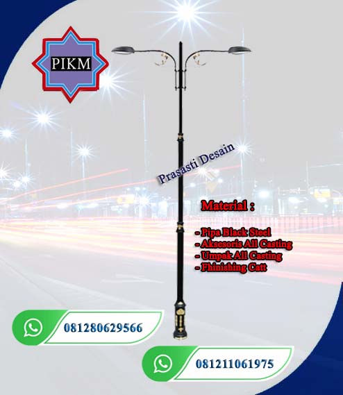 Tiang Lampu Jalan Pju Oktagonal Antik Solar Cell