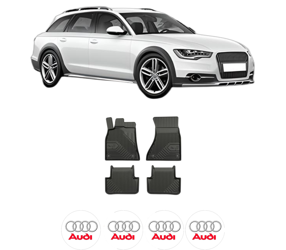 Set covorase presuri AUDI A4 Allroad B8 (8KH) din 2009-2016, auto, din cauciuc thermoplastic, 4 Stickere auto cu AUDI