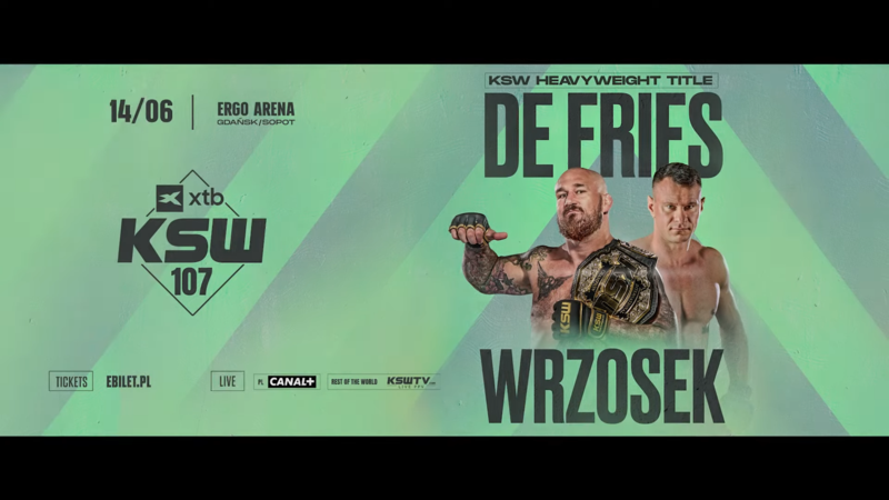 Фил де Фрис залага титлата срещу Аркадиуш Вжосек в XTB KSW 107
