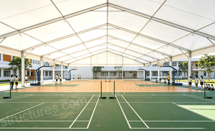 Multi-purpose aluminum sports hall