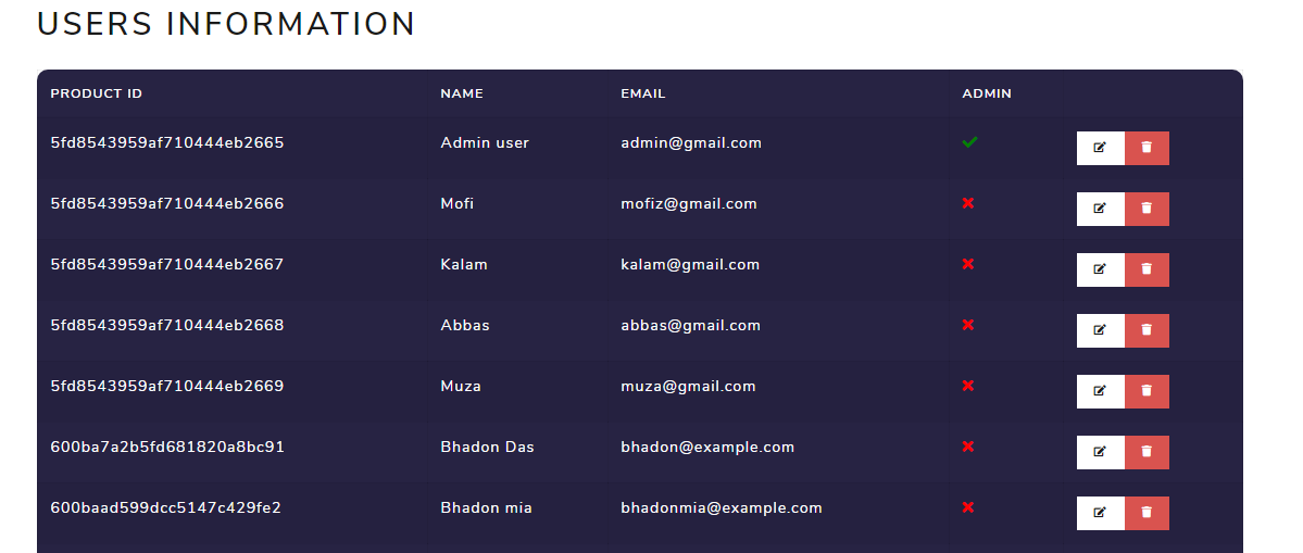 update user information