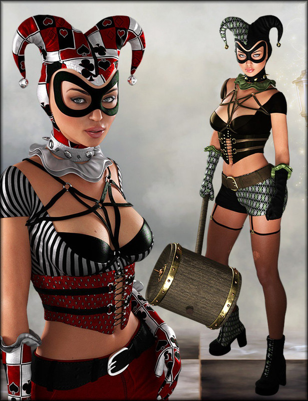 00 lady jester outfit textures daz3d