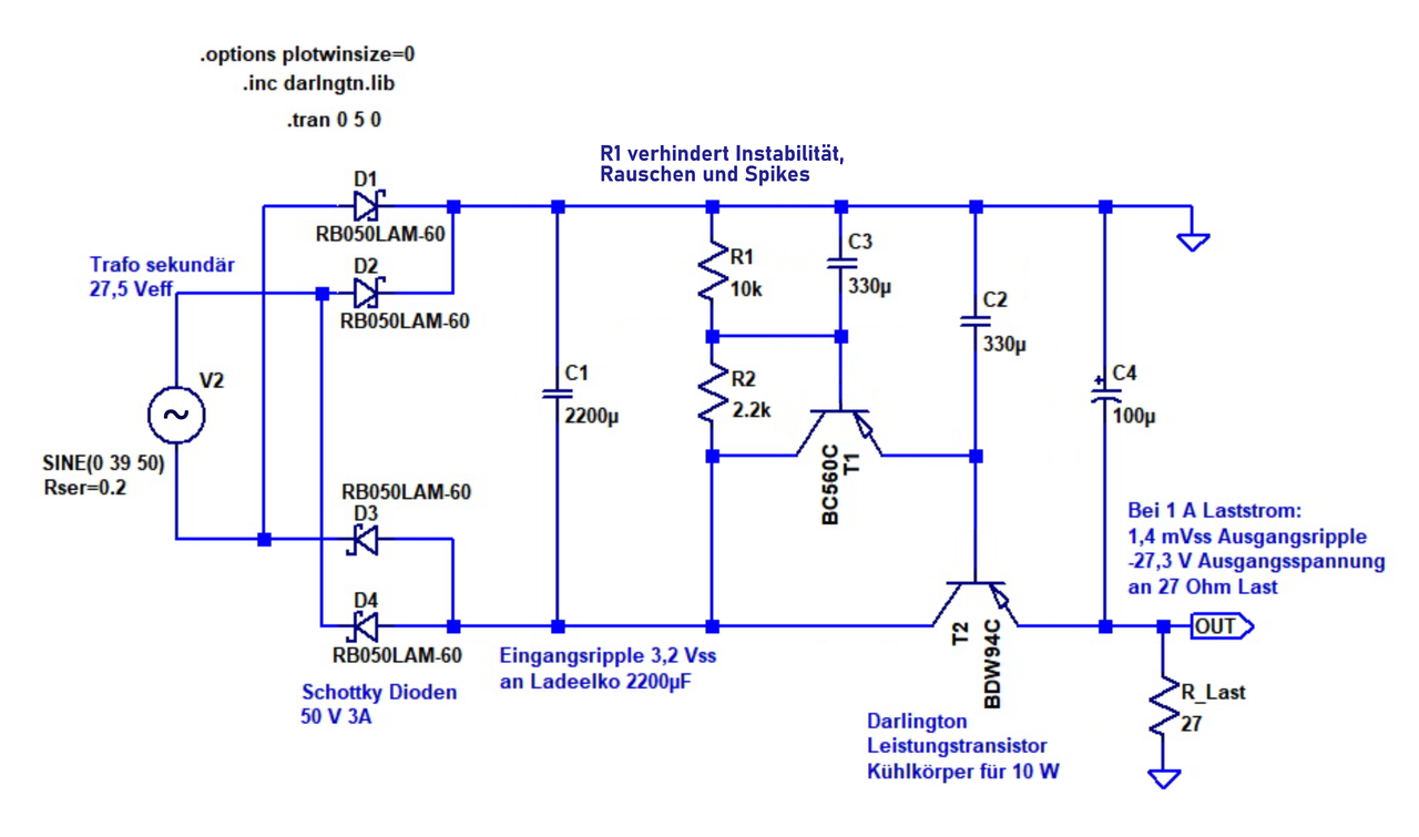 Stereon 211 Schaltplan Spannungsregler negativ Vorschlag neu v04 mit Super Gyrator