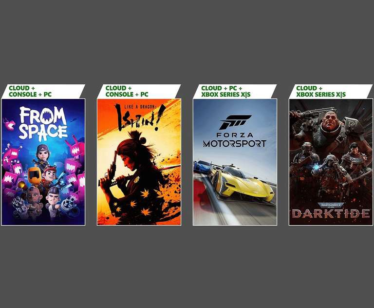 Próximamente en Game Pass: Forza Motorsport, Like A Dragon: Ishin!, Warhammer 40,000: Darktide y From Space