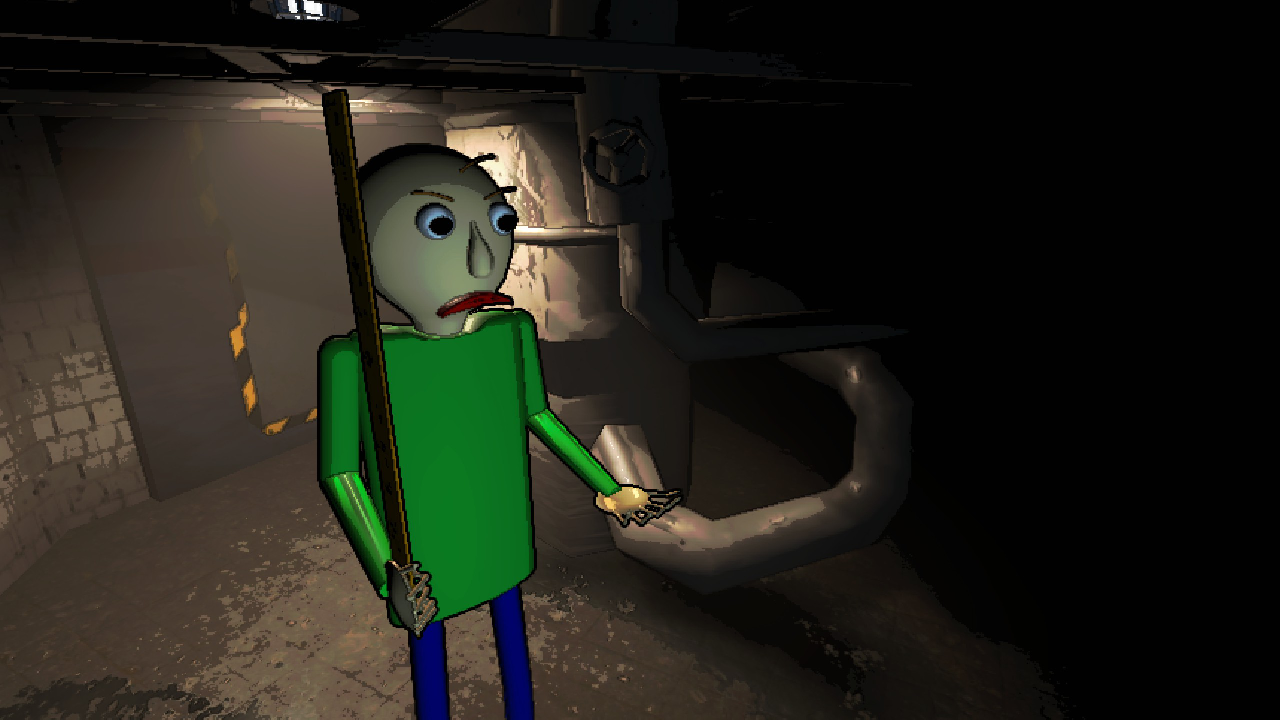 Baldi chasing a player down