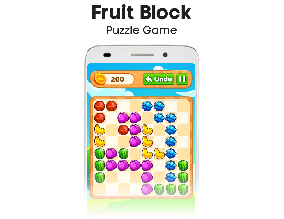 Fruit Block - Puzzle Game Android Studio Project with AdMob Ads + Ready to Publish