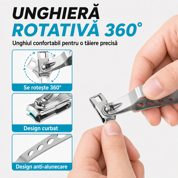 Unghieră rotativă 360 grade Zenifique pentru manichiură și pedichiură