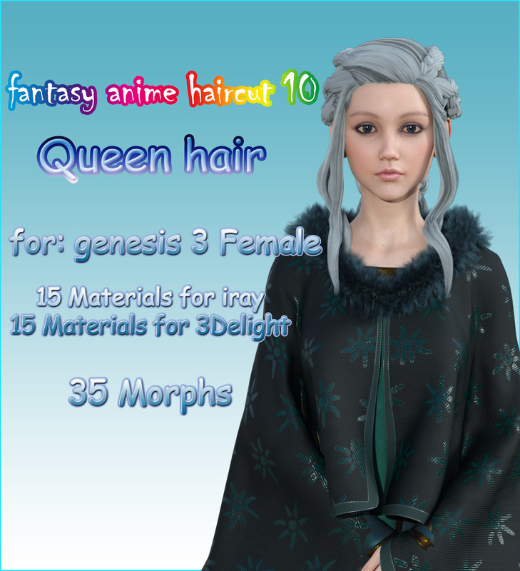 Fantasy Anime Haircut 10 Queen Hair for G8F