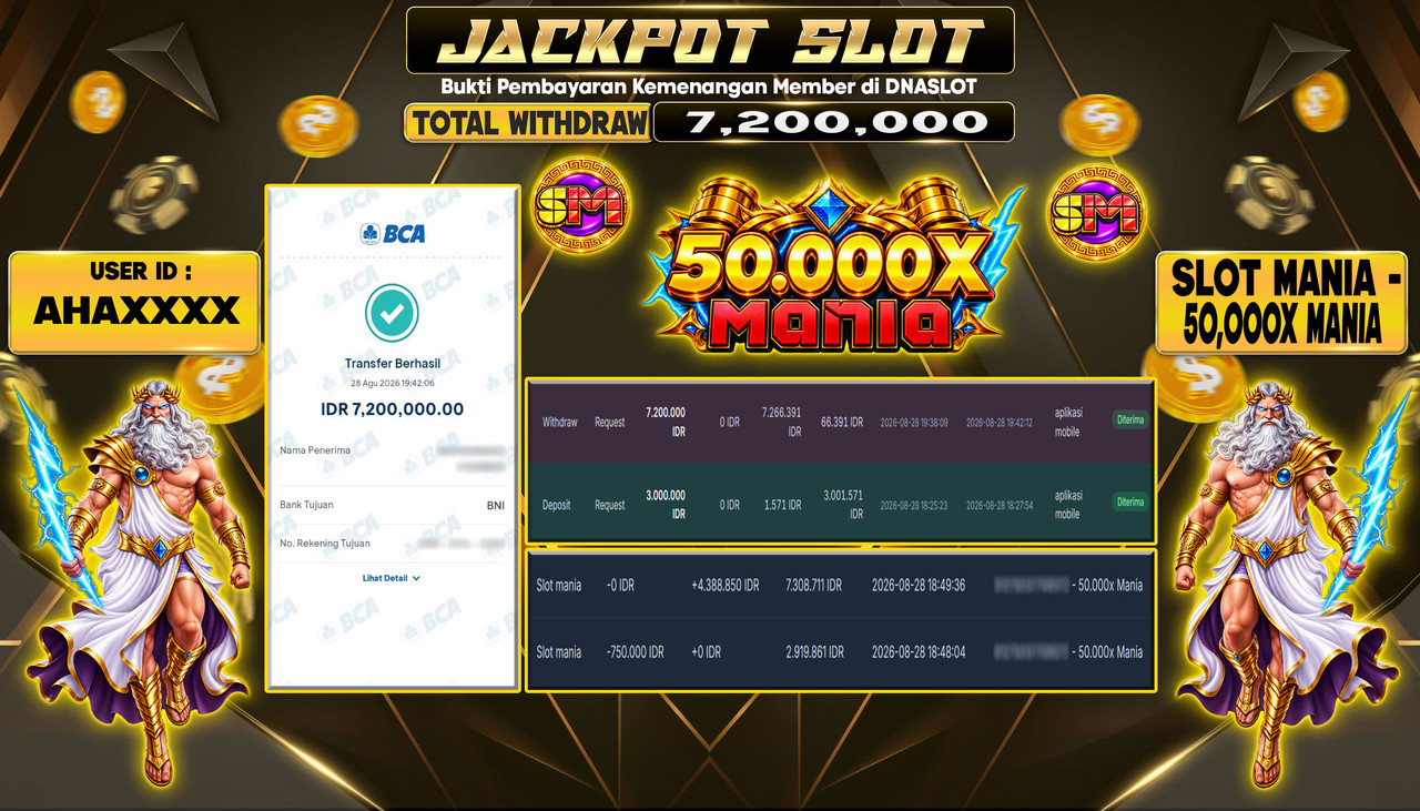 JACKPOT SLOT MANIA - 5O,OOOX MANIA  28 AGUSTUS 2026