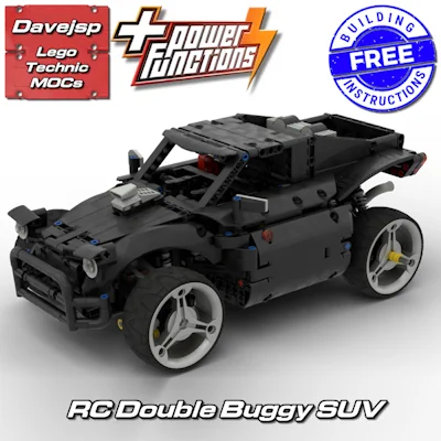 Remote-controlled black sports urban vehicle original custom LEGO Technic build design by Davejsp