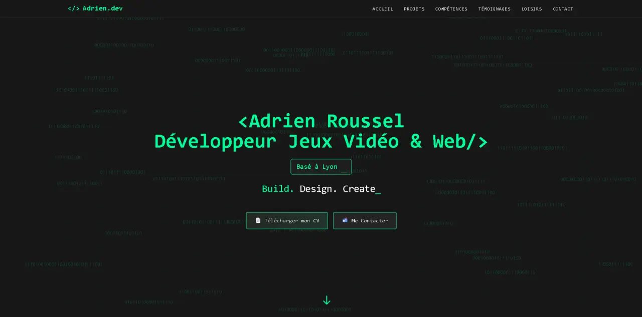 Portfolio Adrien Roussel - Développeur web et gaming