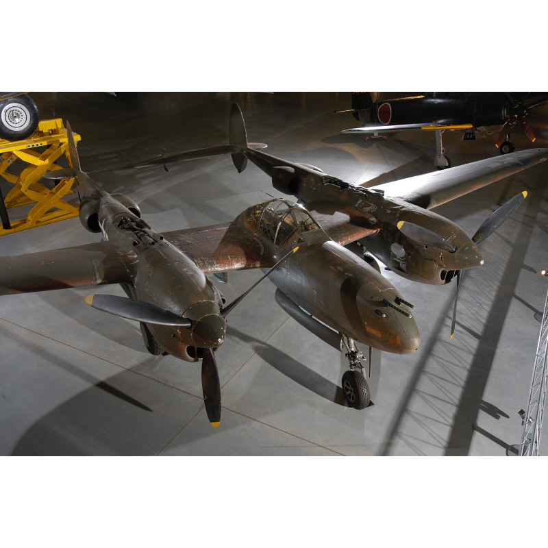 Lockheed P-38J-10LO Lightnings Nº de Serie 42-67762 conservado en el National Air and Space Museum en Dules, Virginia