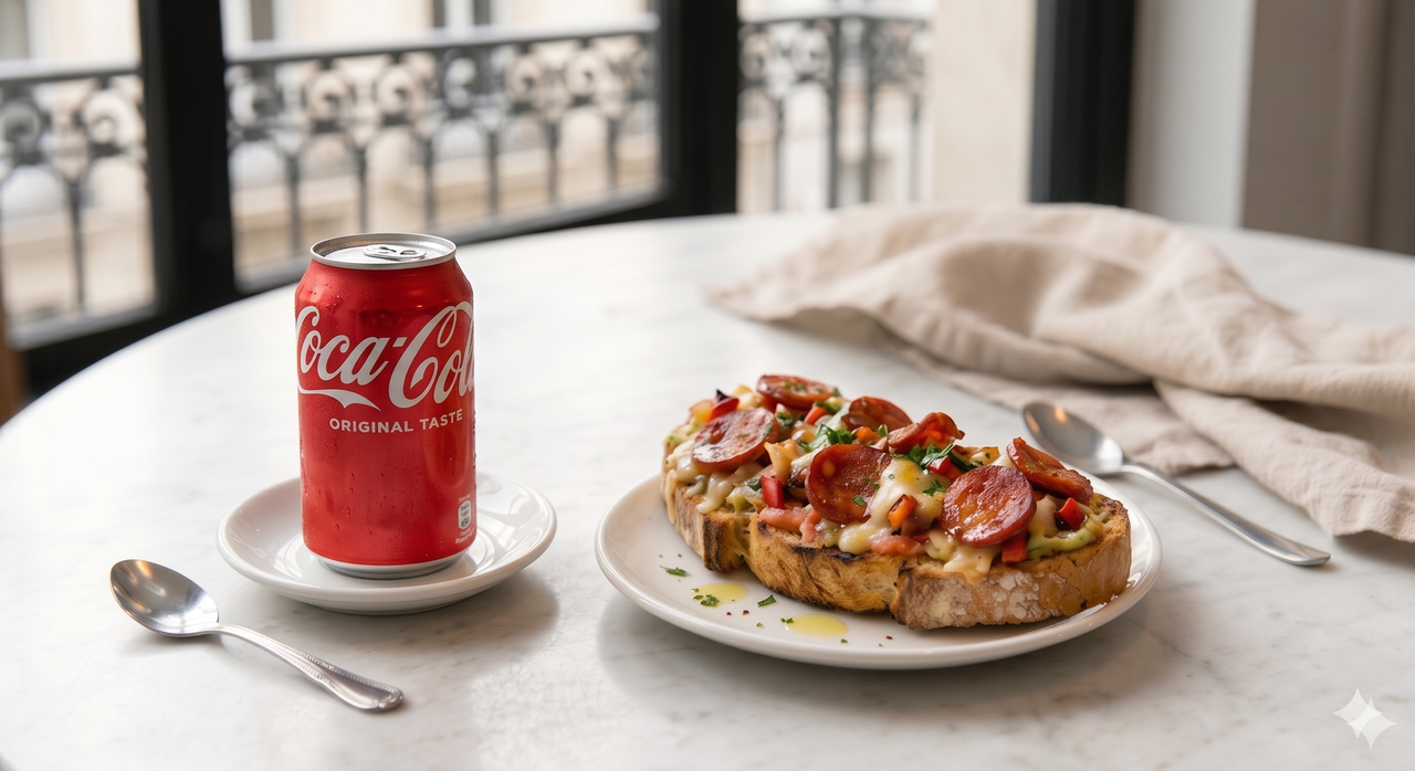 Tostada De Chorizo Y Coca-Cola Sabor Original lata 330ml.