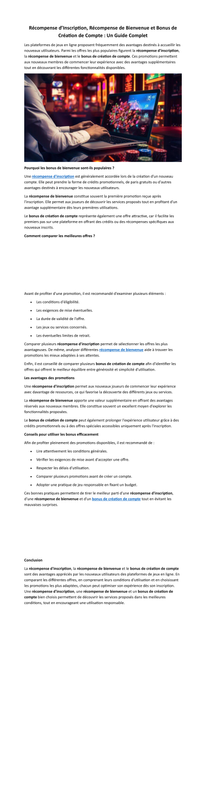 bonus de création de compte
