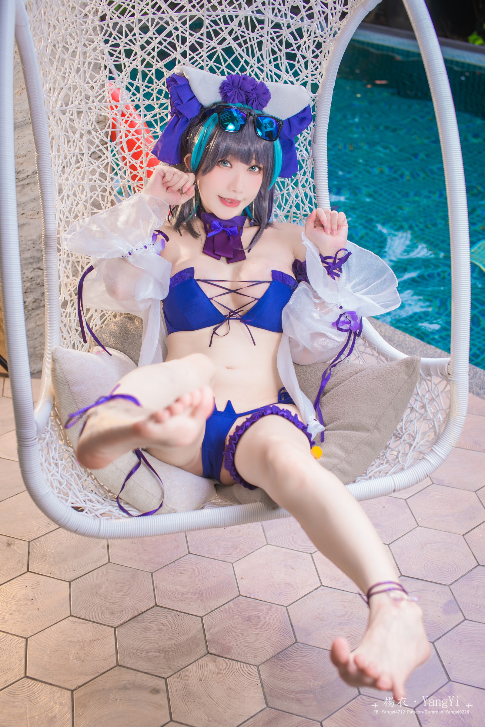 楊衣 Yangyi – 柴郡 Cheshire Cosplay 写真视频合集（55P+2V-261MB）碧蓝航线插图8