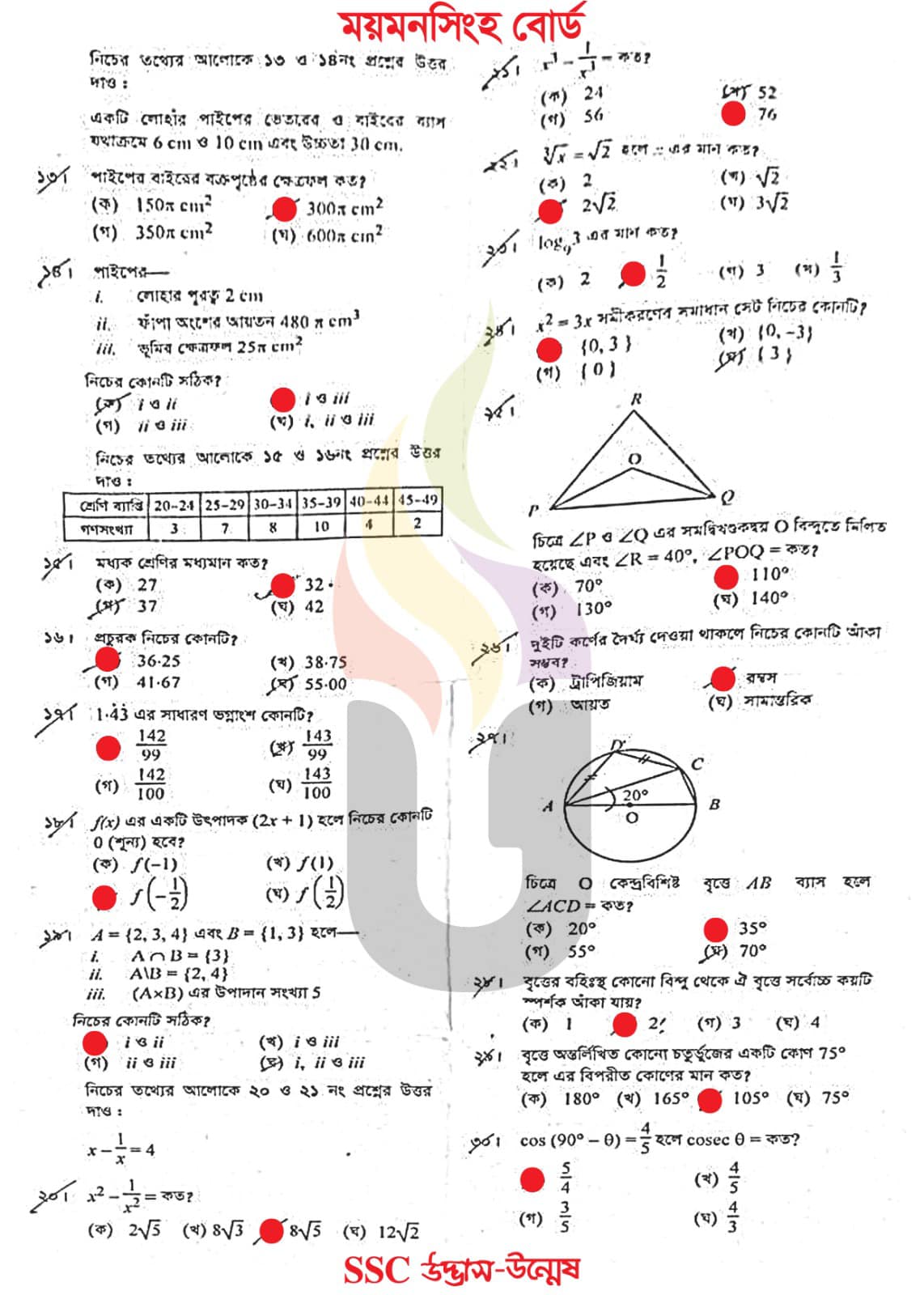 SSC Math MCQ Question and Answer 2024 - SSC Mathematics MCQ Question ...