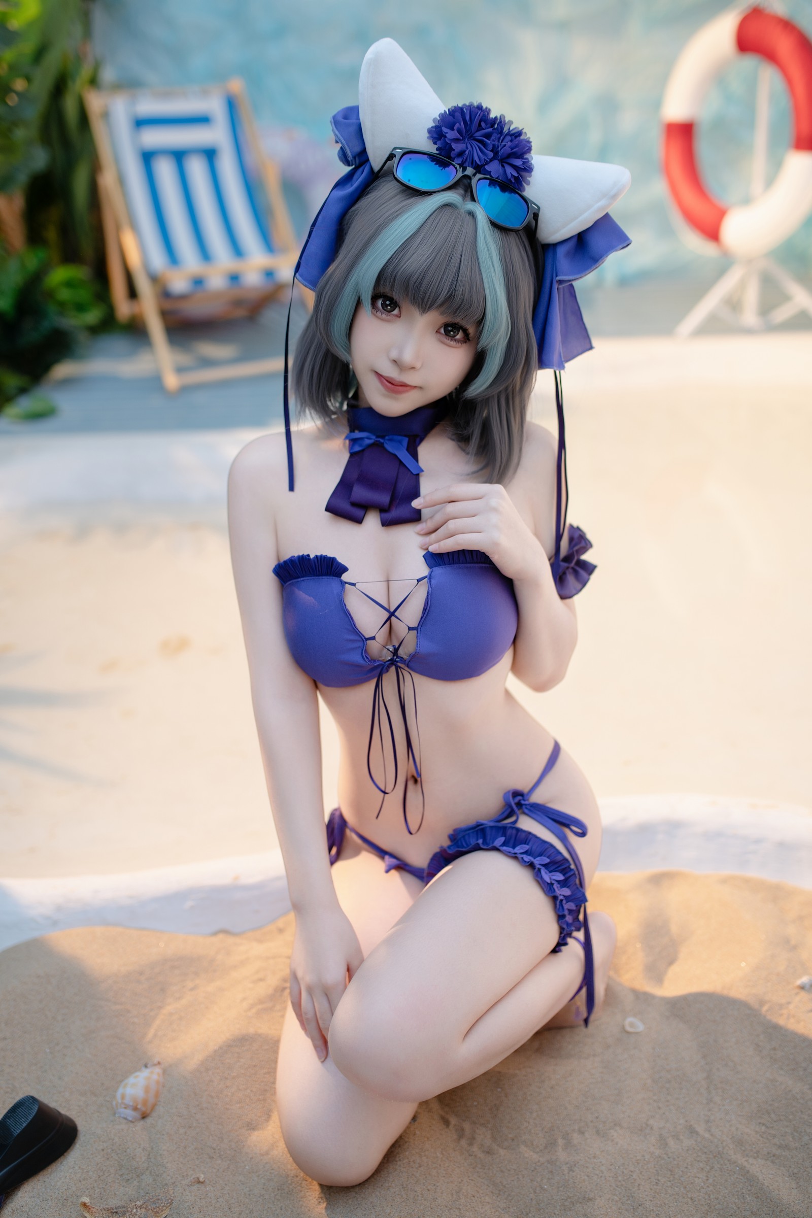 Bangni邦尼 – 泳装柴郡 Cosplay 高清写真集（86P-832MB）碧蓝航线插图5