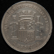 5 pesetas 1870. Gobierno Provisional PAS7250