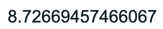 Output of using sqrt() to find standard deviation of Thumb