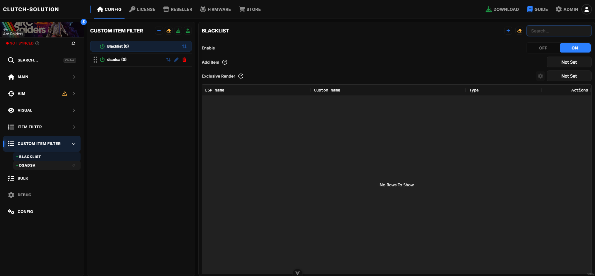 Custom Item Filter