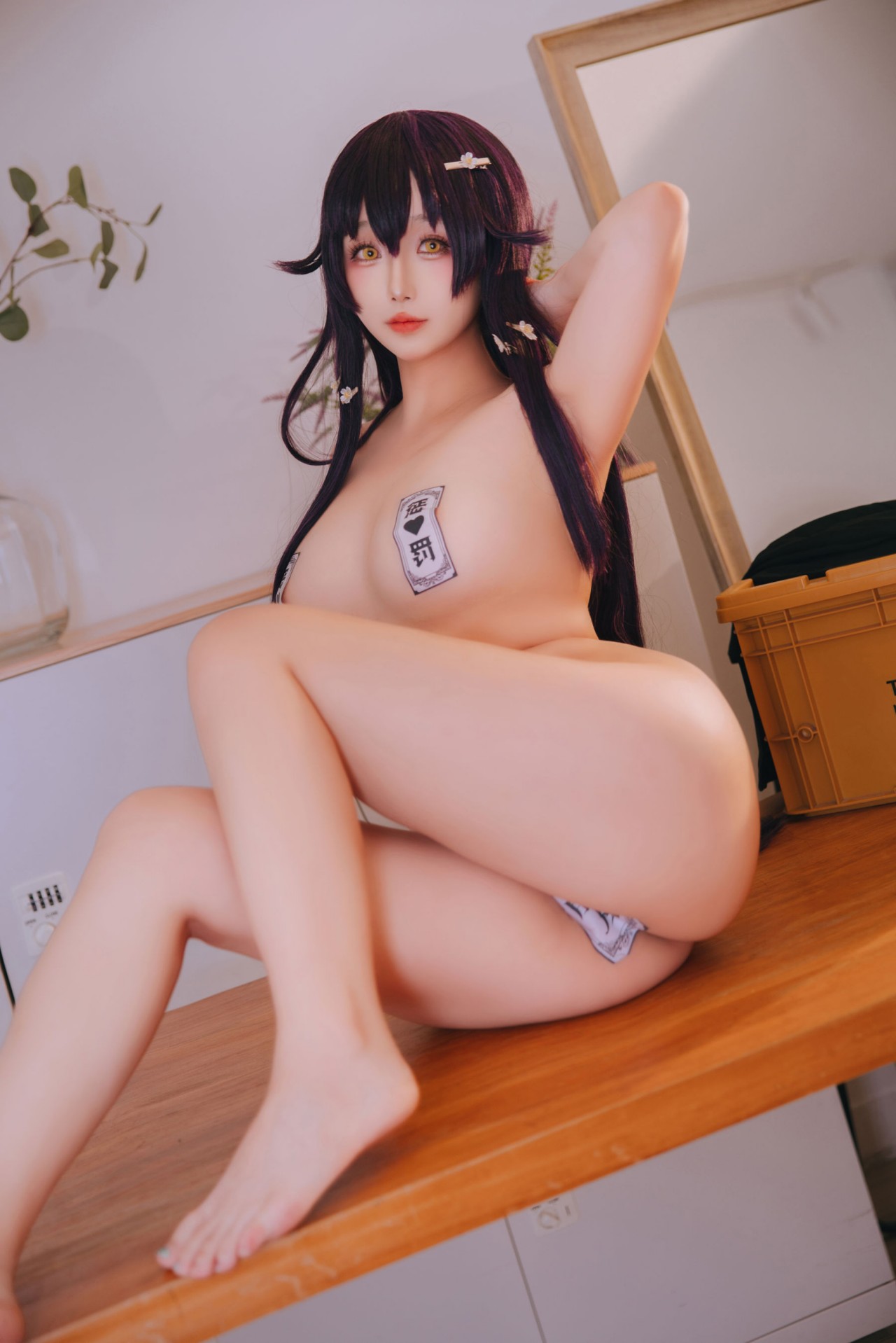 日 奈 娇《吾妻的指导课》Cosplay 作品写真图，黑色丝袜诱人看插图7