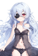 1girl, yoshino (date a live), loli, Child, {{black babydoll}}, {{{{silver hair}} s-2364656044