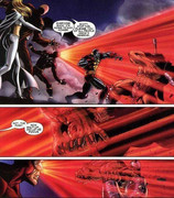 Optic Blast stops Hulk for a bit (He gets through it though)