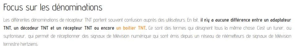 focus sur les dénominations