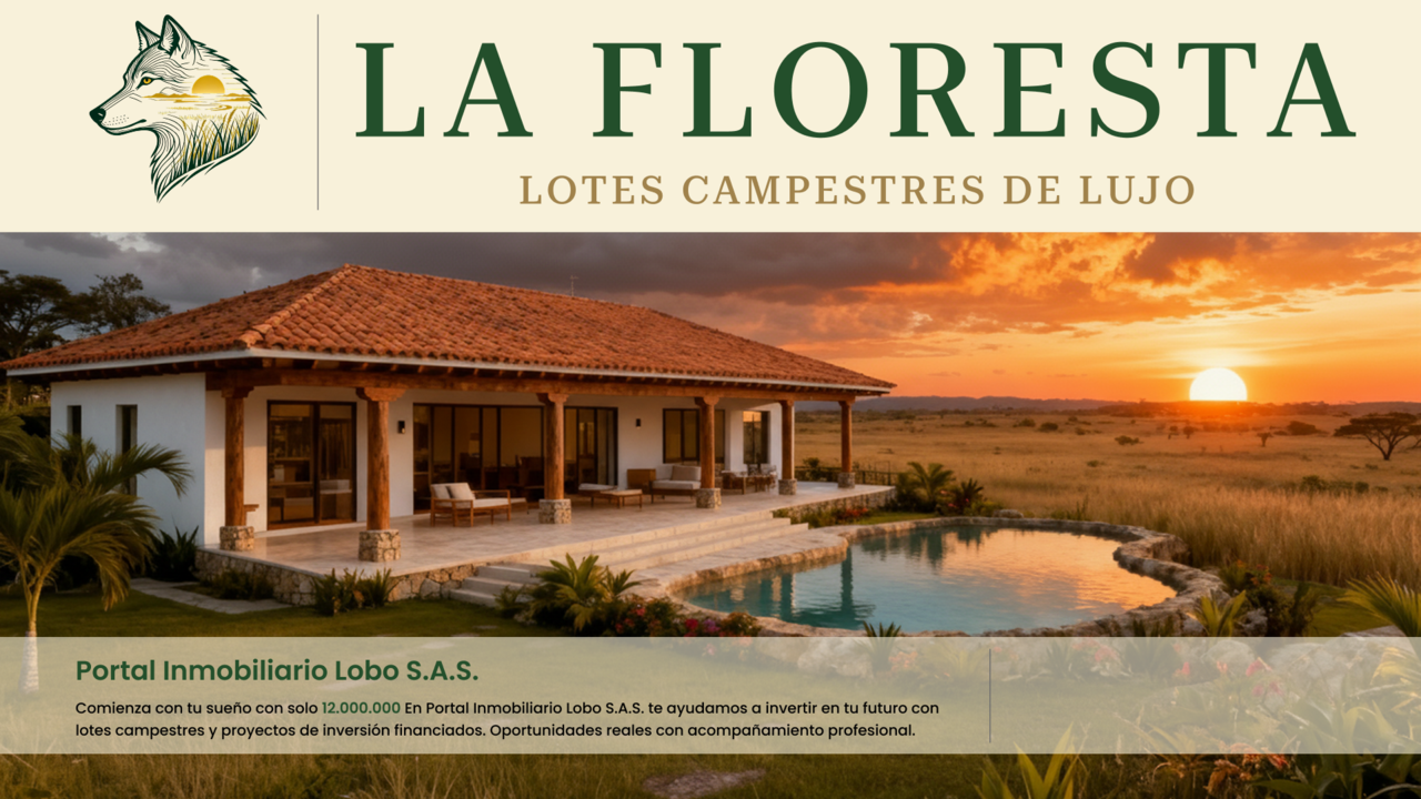 Banner promocional La Floresta, lotes económicos financiados