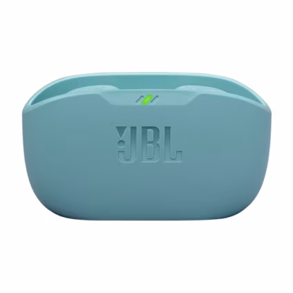 Fone de Ouvido JBL Wave Buds 2 Azul - Detalhe do fone e estojo