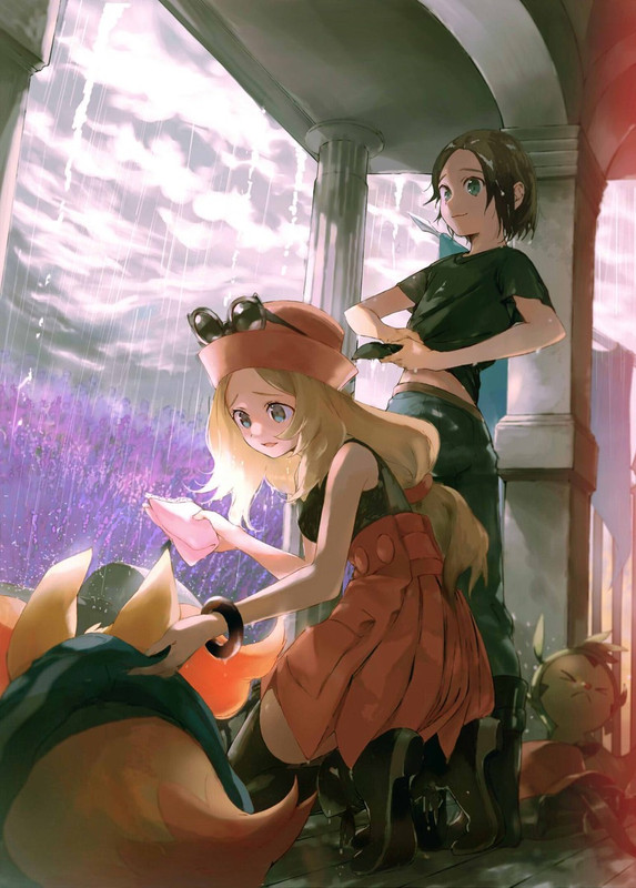 serena-calem-fennekin-and-chespin-pokemo