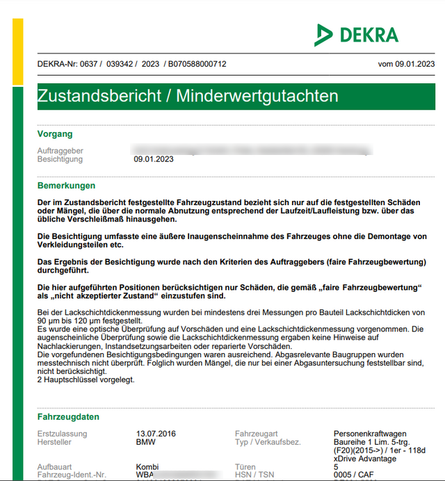 Dekra Wertgutachten im Internet
