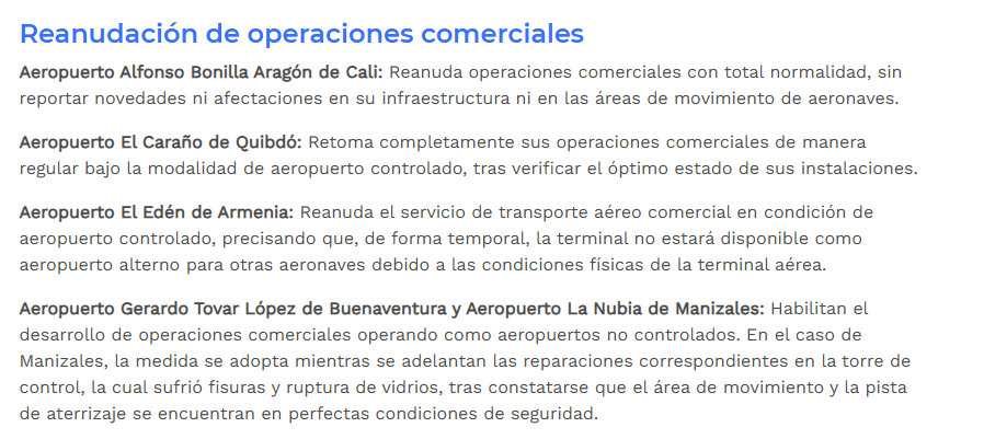 El Aeropuerto Internacional El Edén de Armenia (AXM) se encuentra - Foro América del Sur