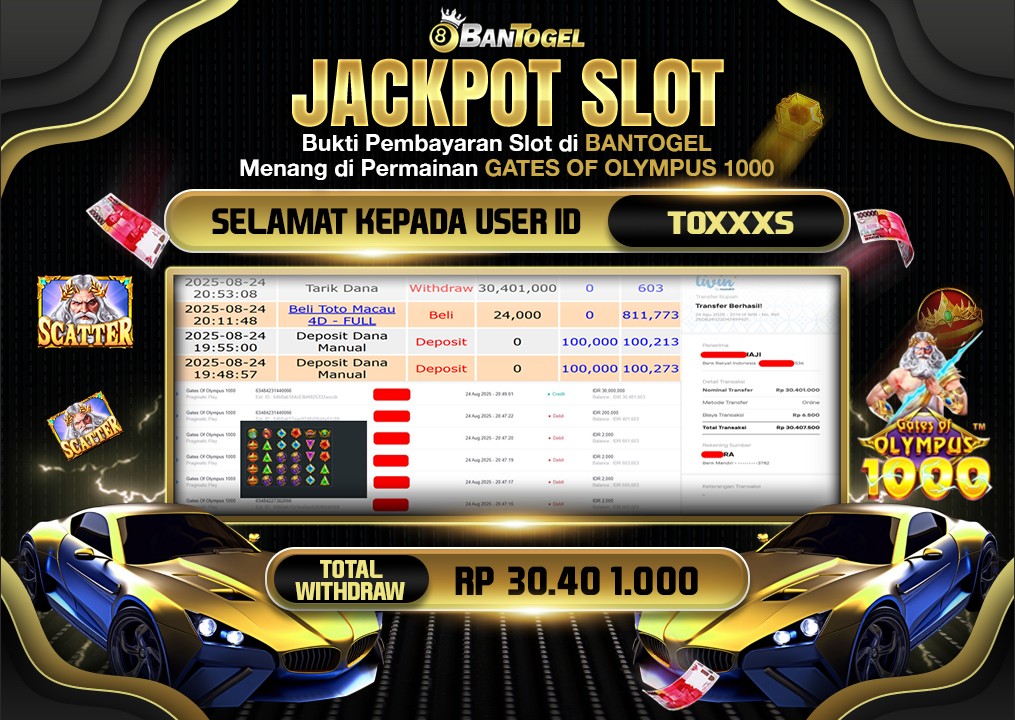 BUKTI JACKPOT LUNAS BANTOGEL