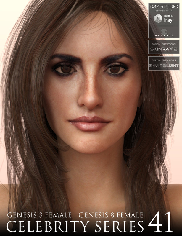 Celebrity Series 41 for Genesis 3 and Genesis 8 Female Celebrity Series 41 for Genesis 3 and Genesis 8 Female