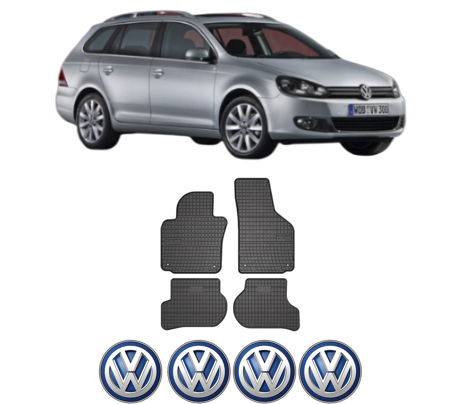 Set covorase presuri Volkswagen GOLF VAN VI Variant (AJ5) din 2009-2014, auto, din cauciuc thermoplastic, 4 Stickere auto cu Volkswagen