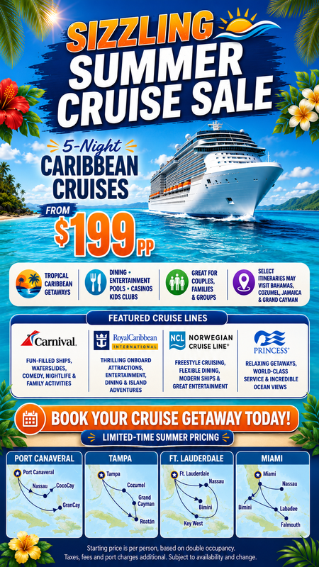 Sizzling Summer Cruise Sale mobile offer