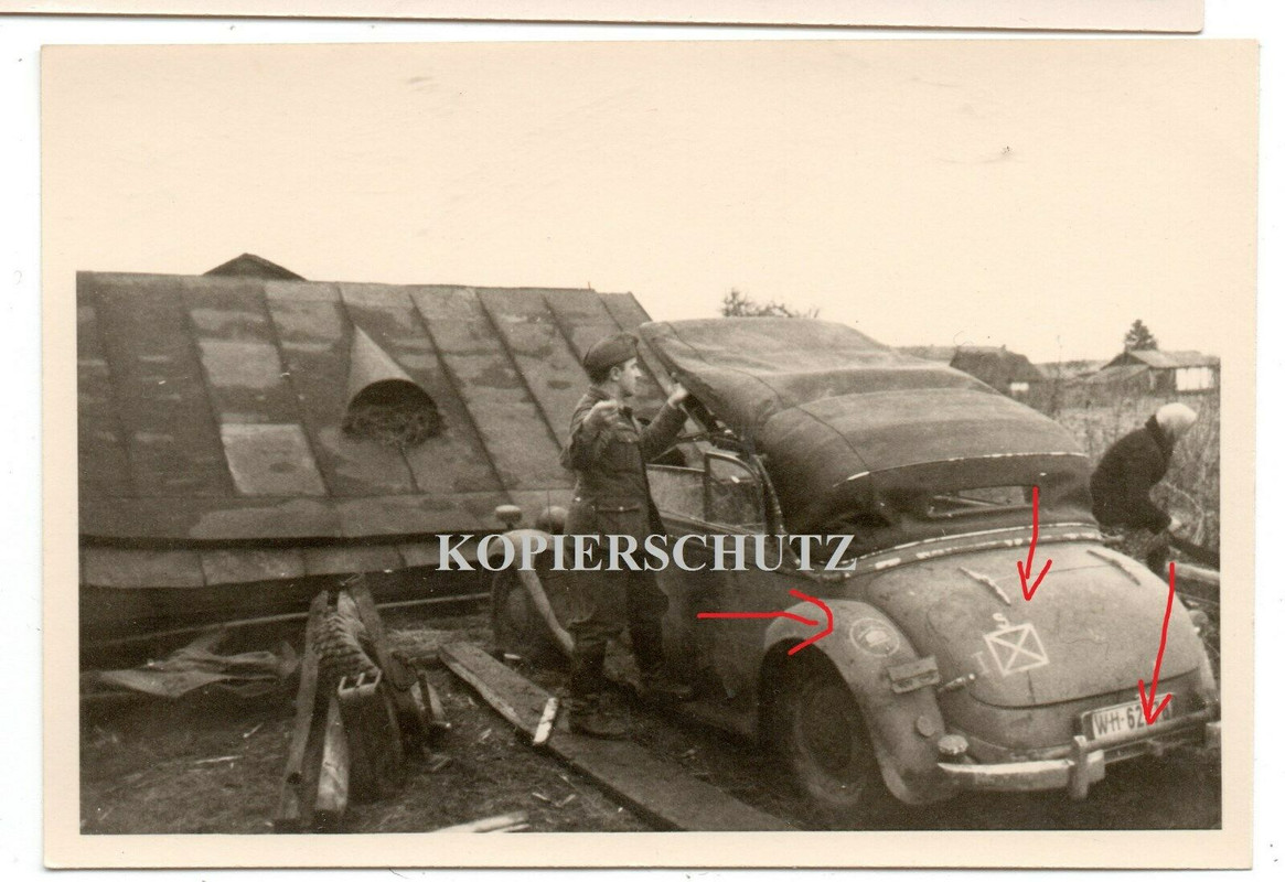 Russland 1941 Soldaten Technik Pkw Kübel Cabriolet Emblem