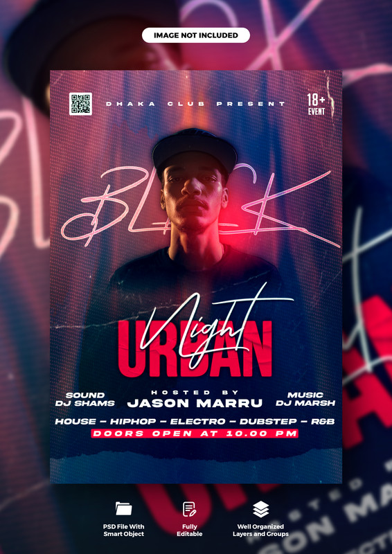 Night club party flyer and poster template