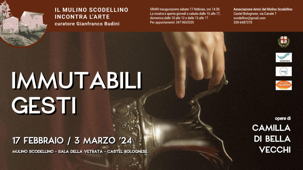 Mostra di Camilla Di Bella Vecchi “Immutabili gesti”, dal 17 febbraio al 3 marzo al Mulino Scodellino