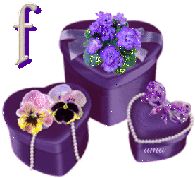 Corazones Color  Violeta F