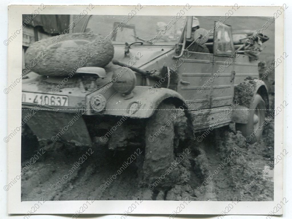 Foto, VW Typ 82 Kübelwagen Nachlass schwere Panz