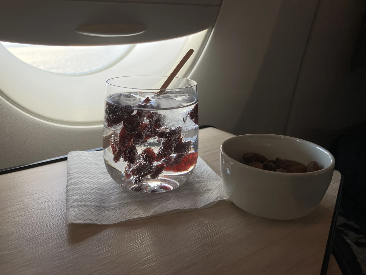 Finnair Kyro Gin and Tonic with fresh berries