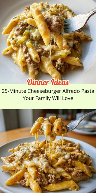 12-25 Minute Cheeseburger Alfredo Pasta Your Family Will Love