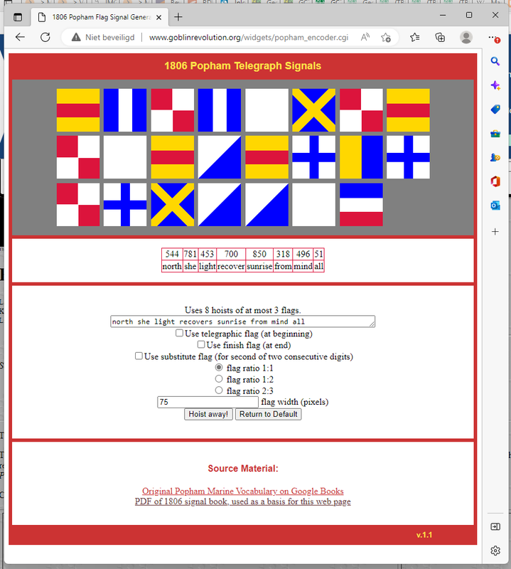 Popham flag code puzzle 1 - slaat nergens op