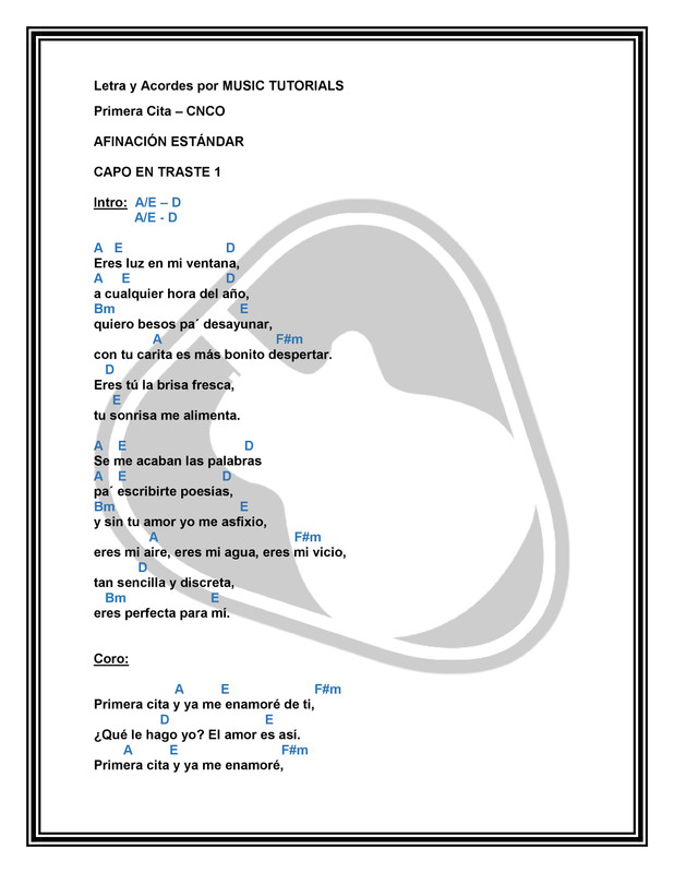 CNCO - Mis Ojos Lloran Por Tí Chords Para Guitarra, Piano Y Ukelele -  Guitartwitt.com